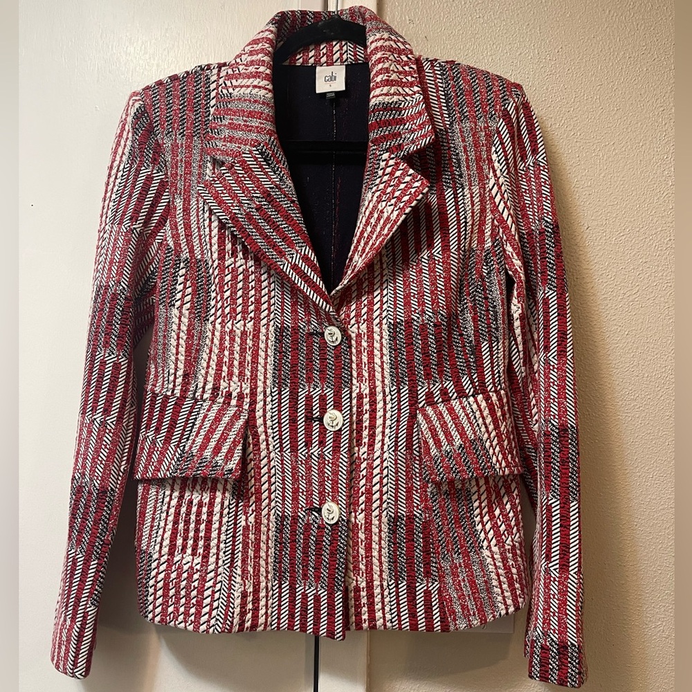 Cabi Patchwork Nautical Blazer Size Small - image 2
